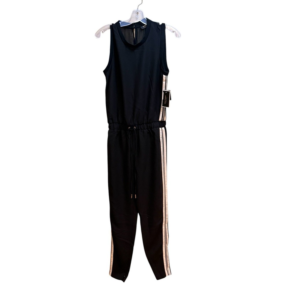 NWT JUICY COUTURE WOMENS BLACK JUMPSUIT TRACKSUIT WIDE LEG SIZE MEDIUM XS‎
